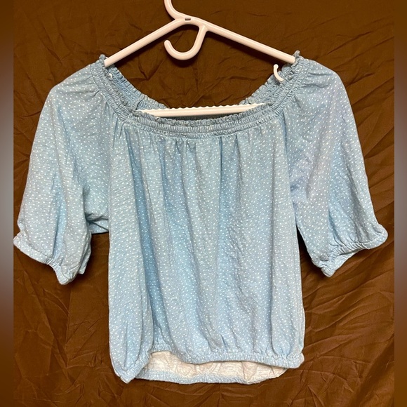💄2 for 15$💄LOFT Soft Crop Polka Dot Short Sleeve Blouse Size Small Women’s US - Picture 4 of 5
